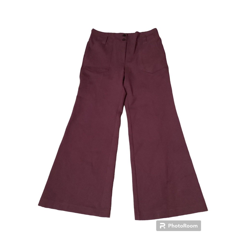 Maeve Purple Wide Leg High Waist Casual Trousers Size 12